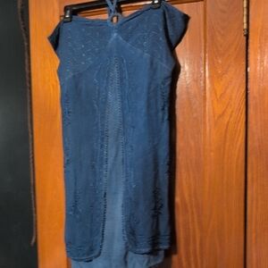 Elegant Halter Blue Dress